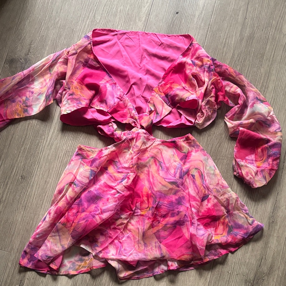 SHEIN Pink and Multicolor Dress